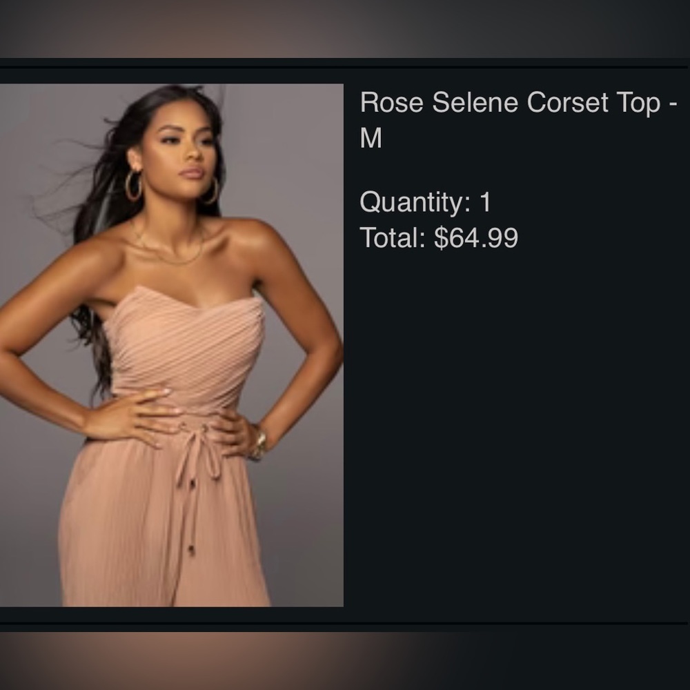 SOLD— JLUXLABEL rose selene corset top